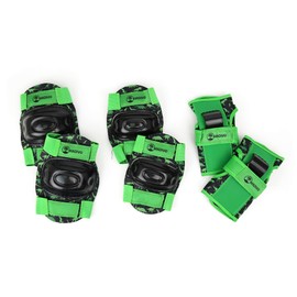 Madivo Dino Set 2-in-1 Inline Skates / Triskates Adjustable | ABEC-5 Roller Skates | Inline Skates Convertible to Roller Skates | Green/Black | Sizes: 26-29, 30-33 (Only Protector Set)