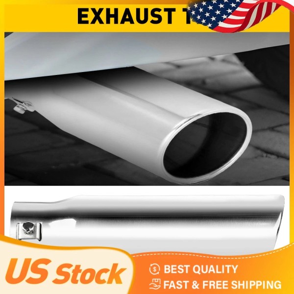 Unbranded Car exhaust tip 2.5'' Inlet Stainless Steel Pipe Muffler