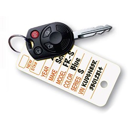 Versa-Tag Poly Tag Plastic Key Tags with Rings and Marker - White - 250 per Box