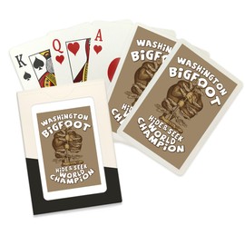 Lantern Press Washington, Bigfoot, Hide and Seek World Champion (52 Playing Cards, Poker Size Card Deck with Jokers)