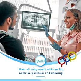 Dental X-Ray Positioning Bite Wing Set (Aligining Arm and Aiming Ring) Pack of 5 Red…