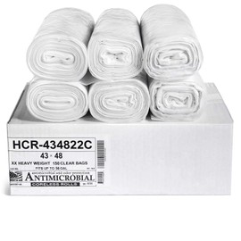 Aluf Plastics HCR-434822C High Density Star Sealed Coreless Roll Bags, 56 gal, Polyethylene, 43" x 48", Clear (Pack of 150)