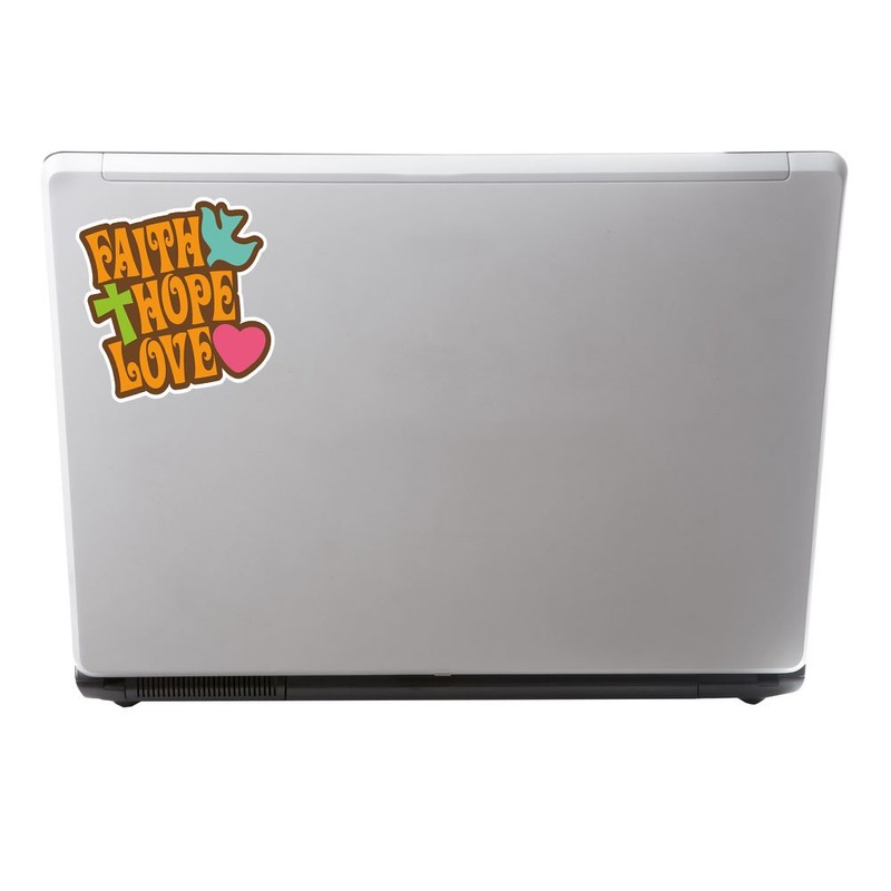 2 x 10cm Faith Hope Love Vinyl Sticker Religious Christian
