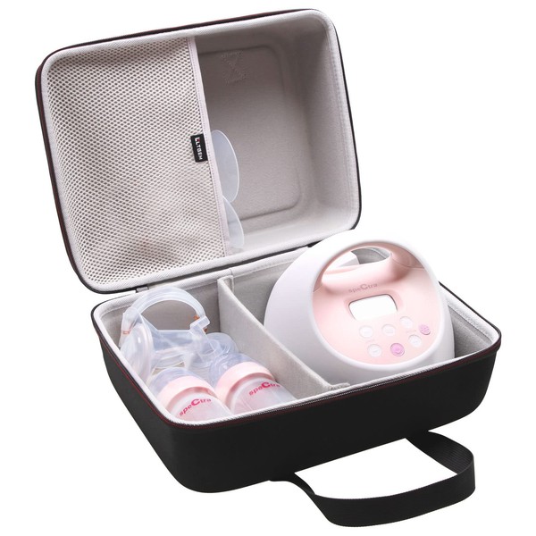 LTGEM Travel Case for Spectra Baby USA S1 Plus / S2 Plus Premier Electric Breast Pump (Black+Blue)