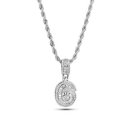 MiiFort Lucky Number 6 Necklaces for Women Girls Silver Arabic Angel Number Choker Birthday Anniversary Clear Cubic Zirconia Stainless Steel Chain