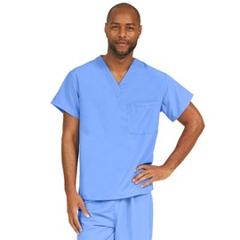 Medline PerforMAX Unisex Reversible Scrub Top, MDL-CC, XXX-Large, Ceil Blue