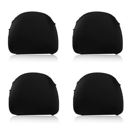 JAONLD Headrest Covers Car Set of 4 Universal Headrest Cover Car Elastic Headrest Protector Breathable and Flexible Dustproof and Washable Suitable for Truck, Bus, Car (Black)