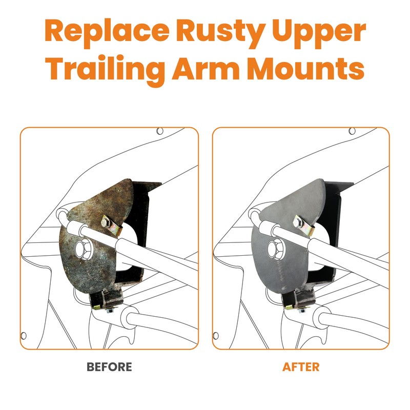 maXpeedingrods Welded-on Rear Upper Trailing Arm Mount Repair Kit for