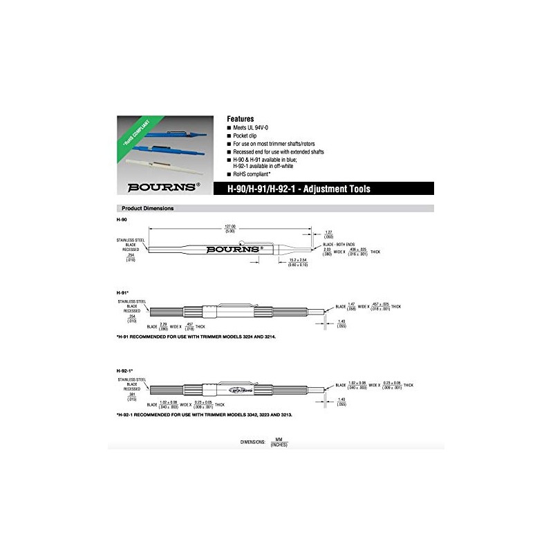 Potentiometer Tools & Hardware Adjust. Tool (Pack of 2)