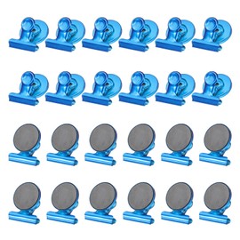 PATIKIL 31mm Round Magnetic Clips, 48Pcs Stainless Steel Refrigerator Magnet Hook Clips for Photo Displays, Whiteboards, Fridges, Classrooms, Office, Metallic Blue
