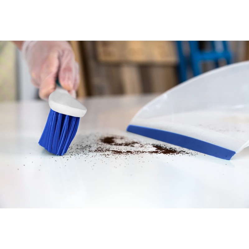CleanAide Snap On Dust Pan & Broom Kit, Blue &