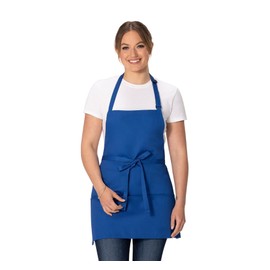 Chef Works Unisex Three Pocket Apron, Royal, One Size