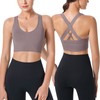 HANERDUN Women's Mittle Support Sports Bra Crossback Push Up Yoga