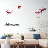 milaosk 2Pcs Chinese Ink Style Flower Painting Wall Stickers 25