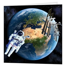 3D LiveLife Greeting Card - Earth from Space from Deluxebase. Lenticular 3D Blank Greeting Cards with Envelopes. Astronaut All Occasion Greeting Cards featuring Original Artwork by David Penfound.