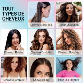 2 Wildschweinborsten [2 Haarbürsten Regenbogen] Haarbürste, 100 % natürlich – zum sanften Entwirren (2 Regenbogen)