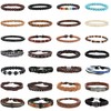 Morfetto 28 Pieces Braided Leather Bracelet for Men Women Wooden