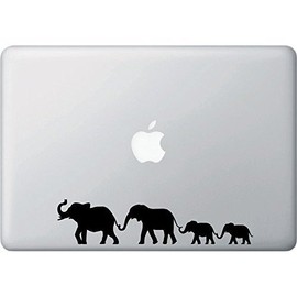 JeeJayEnterprise® ELEPHANT FAMILY WALKING VINYL DECAL STICKER FOR MACBOOK / NOTEBOOK / LAPTOP / BUMPER / CAR / WINDOW / WALL