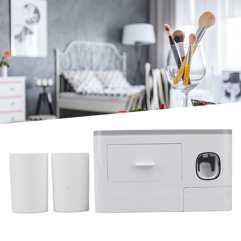 Toothpaste Dispenser Wall Mounted Toothpaste Dispenser Squeezer Kit for Bathroom
