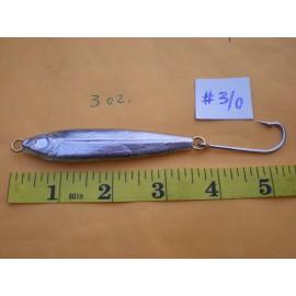 Unbranded 30 PCS. ANCHOVY FISH JIG LURE, 3, 2, 1 OZ. WITH S. S. HOOK #3/0 UNPAINTED 10ea.