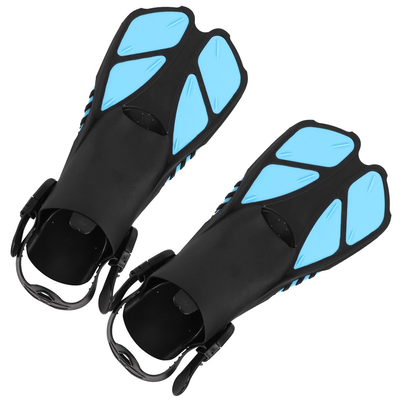 1 Pair Adjustable Diving Fins Soft TPR Open Heel Long