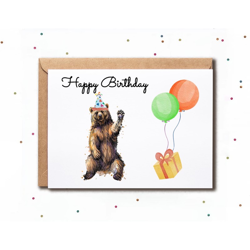 BMSDesigns Polar Bear Birthday Greeting Card - 5 x 7