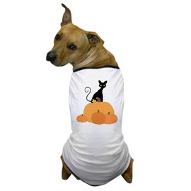 CafePress Cat and Pumpkins Dog T Shirt Dog T-Shirt, Pet Clothing, Funny Dog Costume