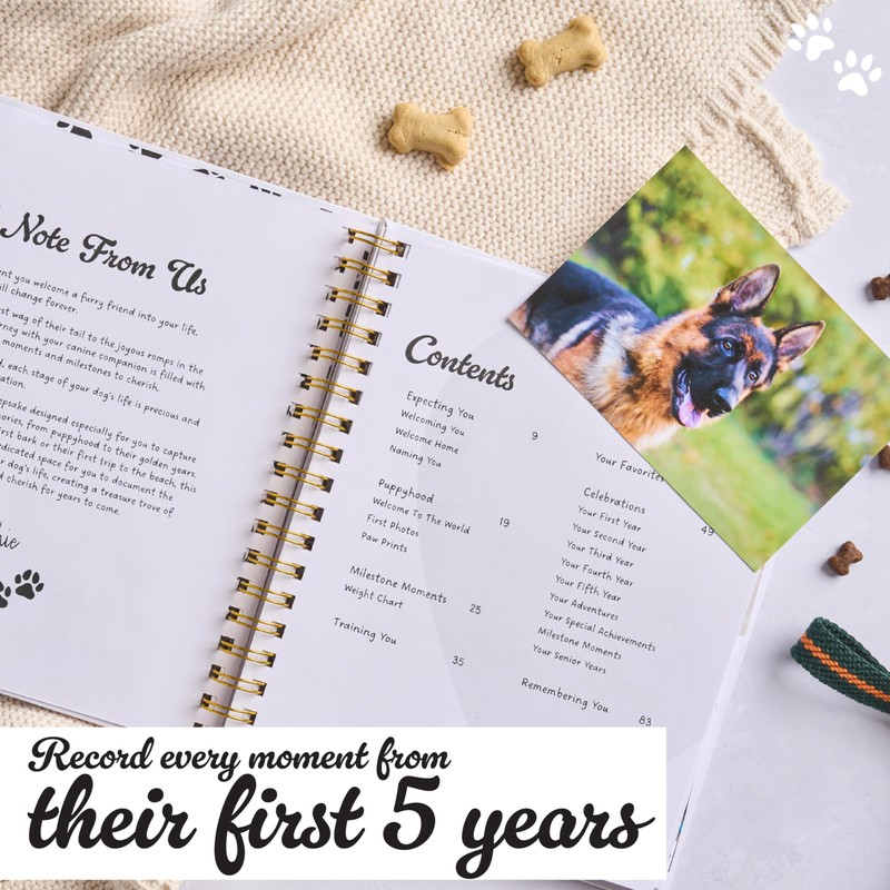 New Puppy Gift – Keepsake Dog Memory Book & Photo