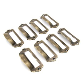 LXZ 8 PCs Antique Brass Card Holder Drawer Pull/Label Tag Frames for Office Furniture Cupboard Cabinet Drawer File Case