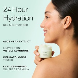 POND'S Gel hidratante facial con extracto de aloe y vitamina B3 para una piel fresca y luminosa, 3,4 oz
