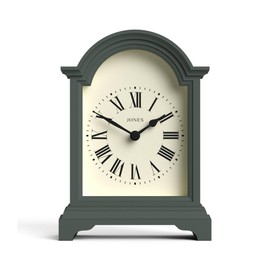 Jones Clocks® Bistro mantel clock | Classic arch top design | Asparagus Green | Contemporary classic style for desk, table, shelf or bedside
