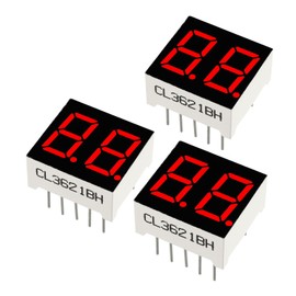 YOKIVE 3Pcs LED Display Digital Tube, LED Segment Displays Common Anode 2 Bit 7 DIY Great for Appliances, Instruments, Car Accessories, 0.35" Red, (10 Pin)