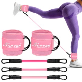 Bandas de resistencia al tobillo, bandas de tobillo para entrenamiento, equipo de entrenamiento de glúteos para mujeres, bandas de ejercicio con puños, juego de correa de tobillo para gimnasio en casa