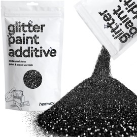 Black Glitter for Paint Fine Glitter Paint for Walls, Glitter Paint additive, Paint Glitter for Latex/Acrylic, Flakes for Interior and Exterior Walls, Ceilings [100g / 3.5oz]