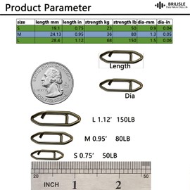 Brilisle Fishing Clips snap Quick Change Lures Fast Link Quick Snap Crankbait Snap Tackle Stainless Steel Power Fishing Clip Lure Connector Size L