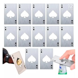 Veraly Tarjeta Destapador Botellas Carta Pokar Acero Inoxidable Color Platado