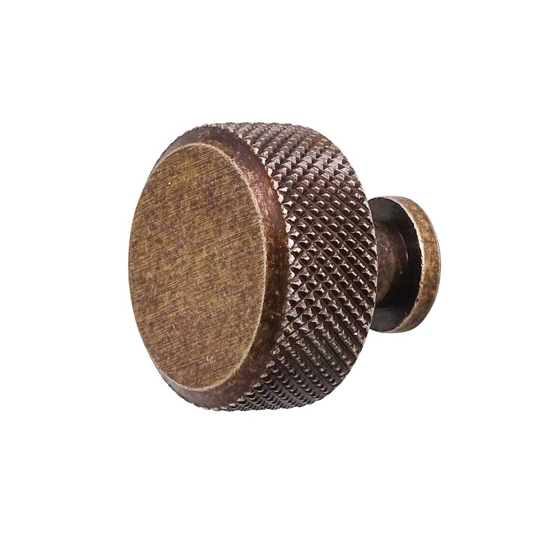 Decoranddecor Amelia Knurled 35mm Round Kitchen Cabinet Furniture Knobs Aluminium