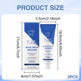 XdealCozyxc 2 PCS 7.5% Hydroxyapatite Toothpaste, Fresh Mint Flavor Protects Gums Oral Care Toothpastes