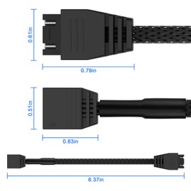 Standard ARGB 3-Pin to 4-Pin RGB Fan Adapter Cable for NZXT AER RGB Fan -4 Pack