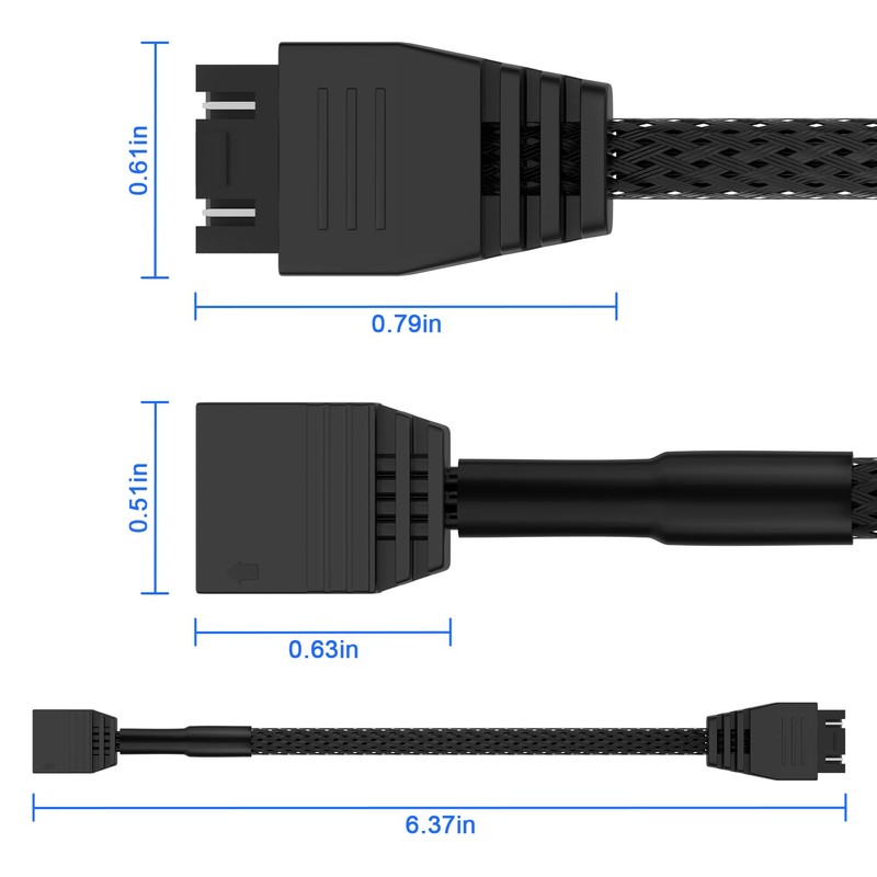 Standard ARGB 3-Pin to 4-Pin RGB Fan Adapter Cable for