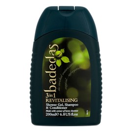 Badedas Badedas 3-in-1 Revitalizing Shower Gel Shampoo and Conditioner Made with Extract of Horse Chestnut and the Distinctive Badedas Fragrance 200 ml Pack of 2