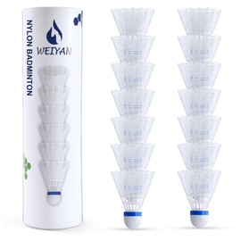 flintronic Badminton Balls, Pack of 12 Nylon Shuttlecocks, Badminton Balls with High Stability and Durability, Professional Shuttlecocks for Indoor and Outdoor Training, Leisure, Sports (White)