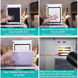 for LEVOIT LV-PUR131 Air Purifier Replacement Filter 4 HEPA Filters & 4 True HEPA H13 Activated Carbon Filters Set Pre Compatible with 3Stage Filtration LV-PUR131S and LV-PUR131- RF, 4 Pack