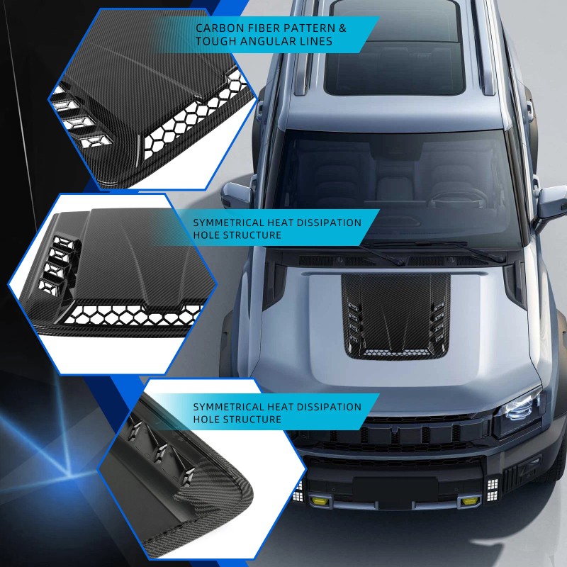 KEEPDSGN For Honda Ridgeline Carbon Air Flow Intake Bonnet Scoop