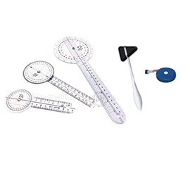 EMI EGM-650 5 Piece Physical Therapy Set - Goniometer 12 inch, 8 inch, 6 inch, Taylor Hammer, & Tape Measure