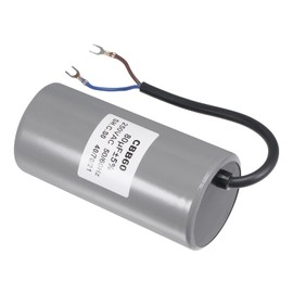 YOKIVE CBB60 Run Condenser 250V AC 80uF 50/60Hz 2 Wire Lead Run Round Condenser Low Loss Best for Washing Machine Motor Grey 124x60mm