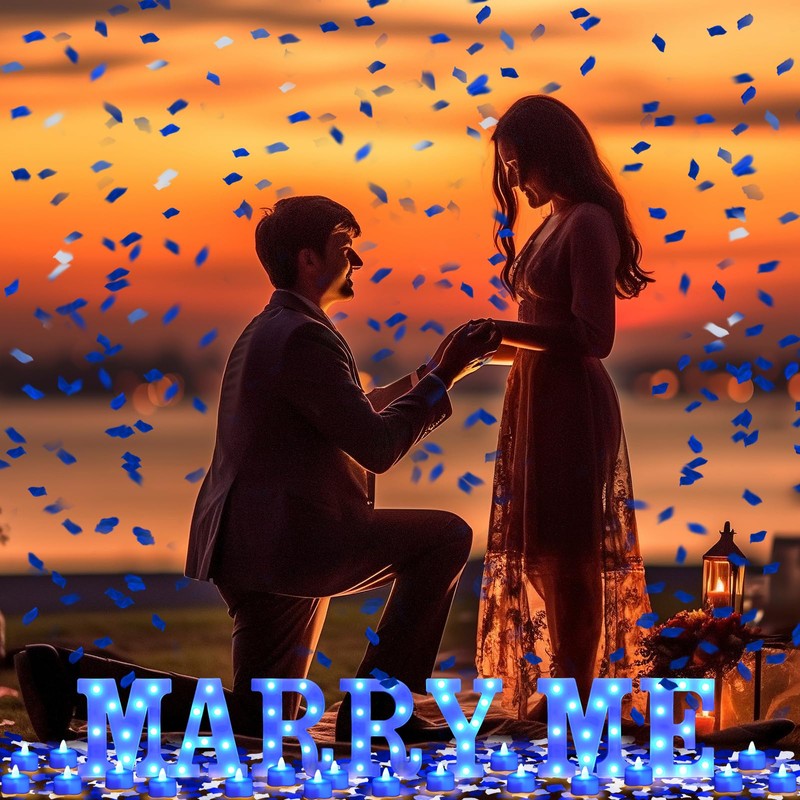 Hortsun Marry Me Light up Letters Proposal Decorations Will You