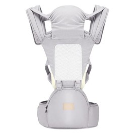 SNOOZYNEST Baby Carrier Newborn to Toddler with Hip Seat, Soft 6-in-1 Ergonomic All Positions Infant Carrier 7-33 Ib with Hood and Multiple Pockets for All Seasion Use for Dad and Mom Beige