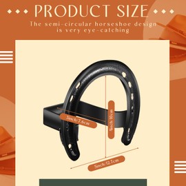 DoubleFill 2 Packs Cowboy Western Hat Rack Cowboy Hat Holder Hat Hanger Wall Mount Black Hat Hooks for Display Wall Decor Keeps Original Shape of Hat (Classic)
