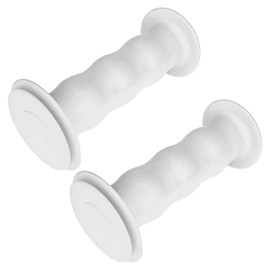 cyclingcolors Bicycle Grips Children's Bicycle Handlebar Grips with Safety 19 mm Length 85 mm Grips Rubber Grips Rubber Tricycle Scooter Pair White